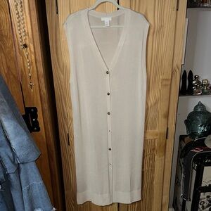 H&M Cream Sleeveless Cardigan